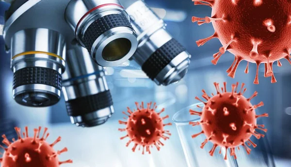 Modern Bioteknologi Peralatan Penelitian Ilmiah Dan Molekul Virus — Stok Foto