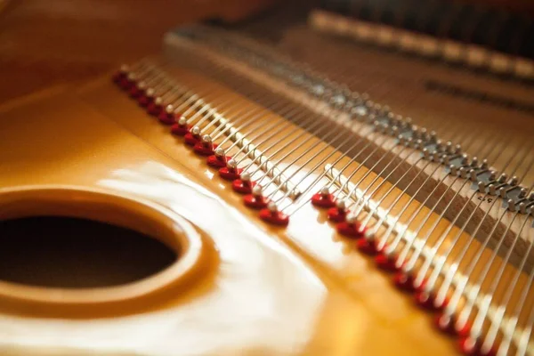 Binnenkant Van Grand Piano Close — Stockfoto