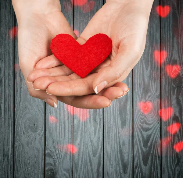 Red Heart Hands — Stock Photo, Image