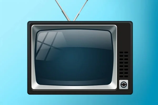 Вінтажне Телебачення Старий Ретро Телевізор Синьому Фоні — стокове фото