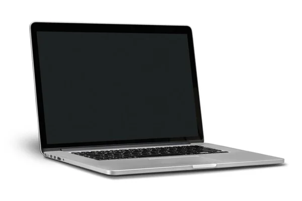 Abra Laptop Com Uma Tela Preta — Fotografia de Stock