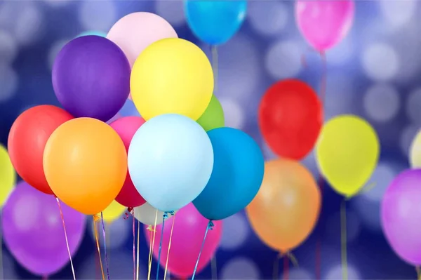 Banda Kolorowych Balonów Tle — Zdjęcie stockowe