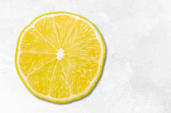 Fresh Ripe Lemon Slice White Background — Stock Photo, Image