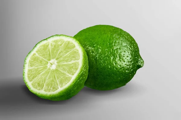 Verse Sappige Groene Limoen Het Bureau — Stockfoto