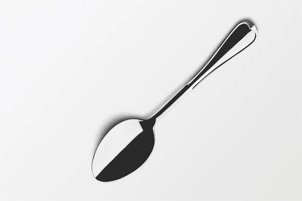 Clean Spoon White Background — Stock Photo, Image