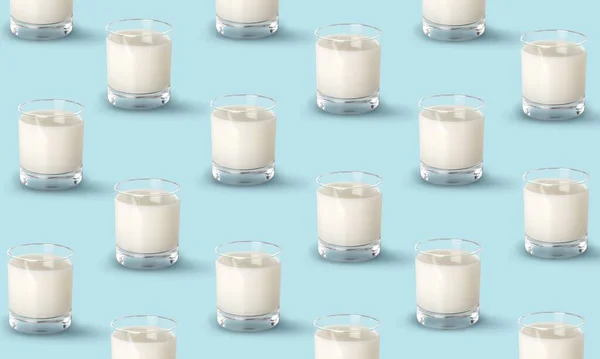 Всемирный День Молока Стаканы Молока Синем Фоне — стоковое фото
