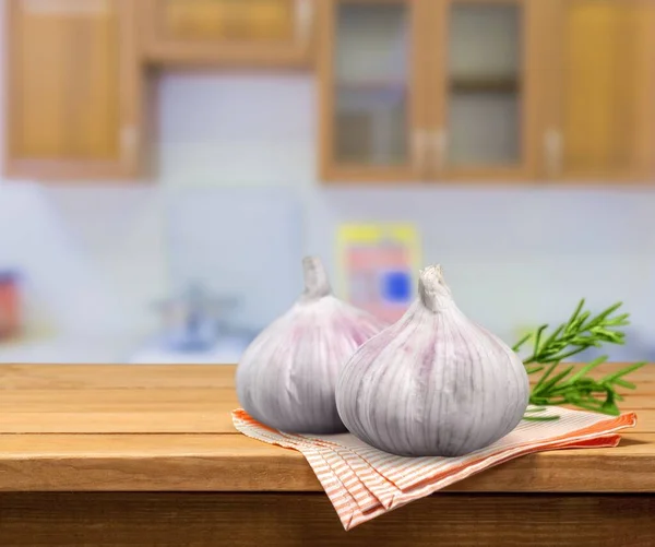 Vitlök Gröna Blad Och Peppar För Matlagning — Stockfoto