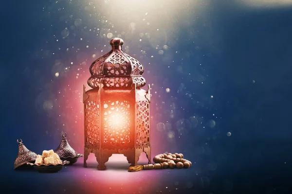 Ramadan Kareem Wenskaart Van Mooie Arabische Lantaarn — Stockfoto