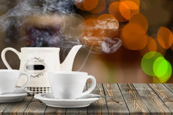 Aromatischer Kräutertee Glas Teetasse Auf Holztisch — Stockfoto