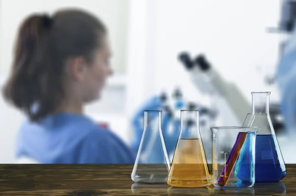 Tudományos Laboratóriumban Dolgozó Egészségügyi Kutatók Védőoltás Elleni Kezelés — Stock Fotó
