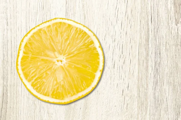 Fresh Ripe Lemon Slice White Background — Stock Photo, Image