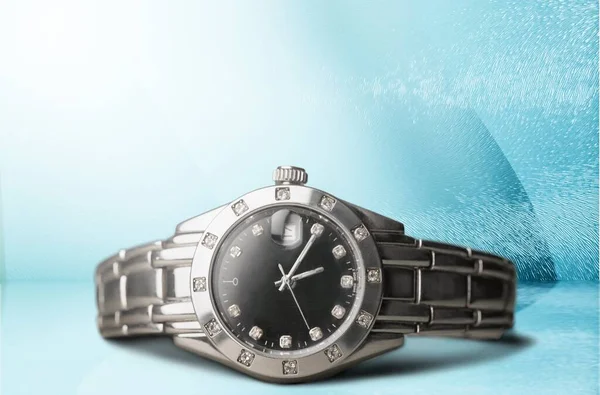 Vintage Wristwatch Model Black Background — Stock Photo, Image
