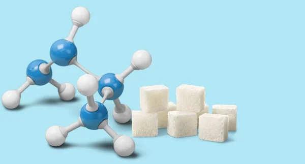 Conocimiento Diabetes Concepto Estructura Química Con Una Molécula Modelo Plástico —  Fotos de Stock