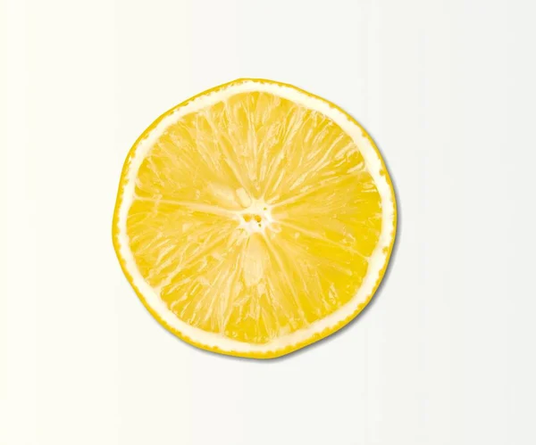 Fresh Ripe Lemon Slice White Background — Stock Photo, Image