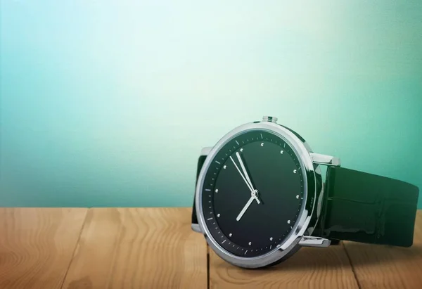 Vintage Wristwatch Model Black Background — Stock Photo, Image
