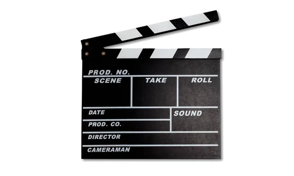 Klasszikus Film Clapperboard Fehér Alapon — Stock Fotó