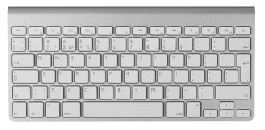 beyaz arkaplanı olan siyah klavye