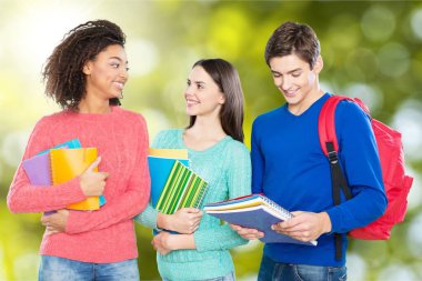 Kampüsteki genç öğrenci grubu.