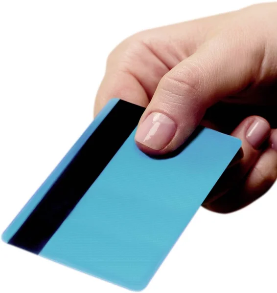 Рука Тримає Кредитну Картку Ізольовано Білому Тлі — стокове фото