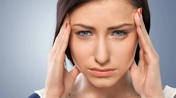 Young Woman Having Splitting Headache — Stock Photo, Image