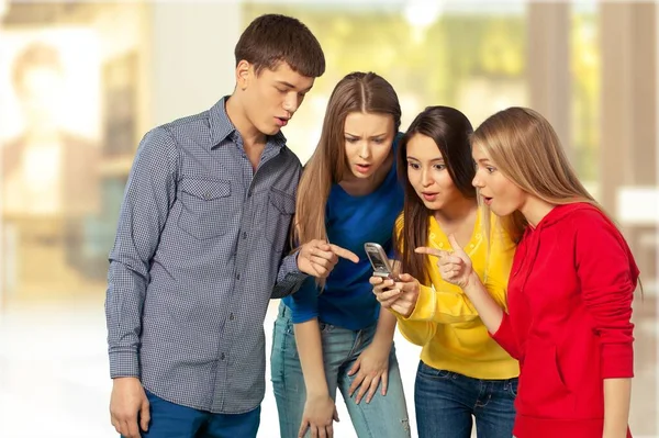 Studentengruppe Mit Büchern Zum Thema Hintergrund — Stockfoto