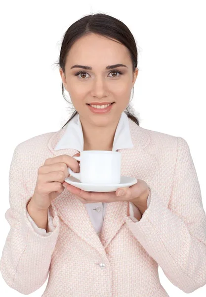 Bizneswoman Cup Izolacja — Zdjęcie stockowe