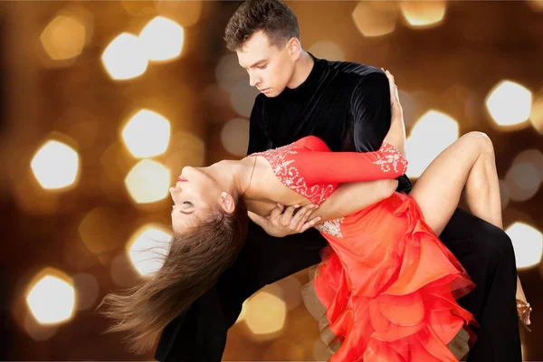 Mann Und Frau Tanzen Salsa Auf — Stockfoto