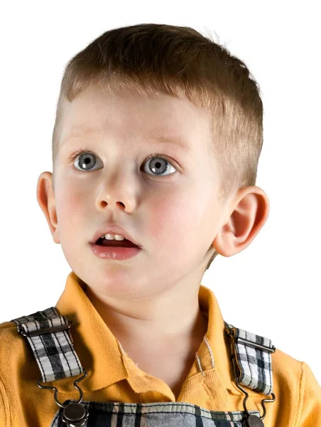 Shocked Little Boy Isolato — Foto Stock