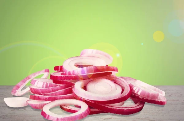 Sliced Red Onion Pink Background — Stock Photo, Image