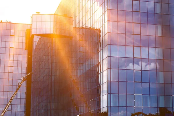 Modern Glass Building Reflection Sky — Stock Photo, Image