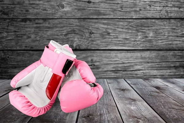 Luvas Boxe Rosa Fundo — Fotografia de Stock