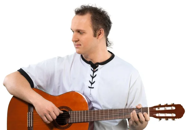 Homem Tocando Guitarra Acústica — Fotografia de Stock