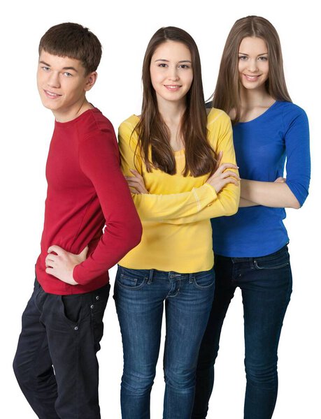 Group of young students together