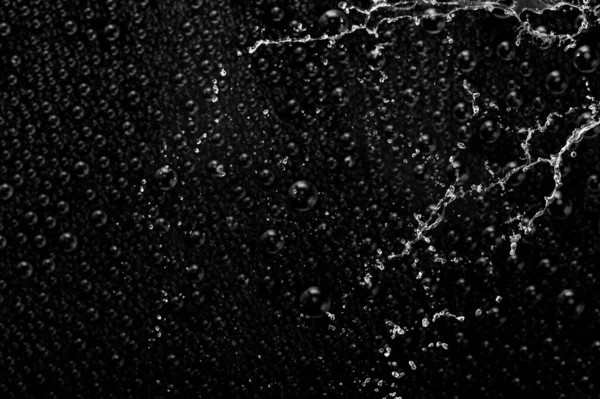 Salpicadura Agua Limpia Cristalina Sobre Fondo Negro —  Fotos de Stock