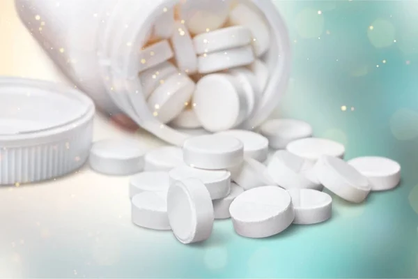 Witte Pil Fles Met Tabletten — Stockfoto