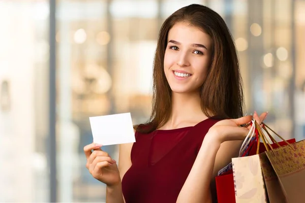 Kobieta Zakupach Szczęśliwa Kobieta Torbami Zakupy Cieszy Się Zakupami Konsumpcjonizm — Zdjęcie stockowe