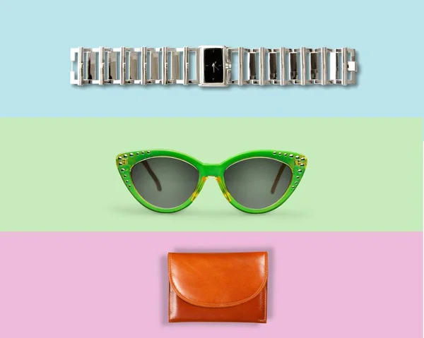 Sunglasses Accessories Bright Background — Fotografia de Stock