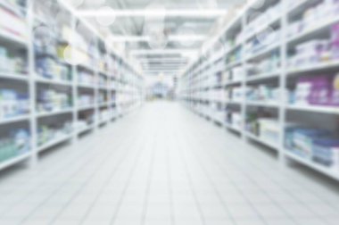 Arkaplan için soyut bulanık ve odaklanmış süpermarket içi