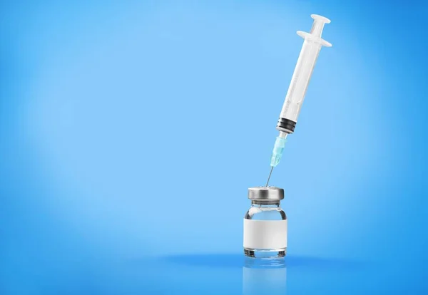 疫苗和医疗保健医疗概念 电晕病毒感染疫苗和注射器 — 图库照片