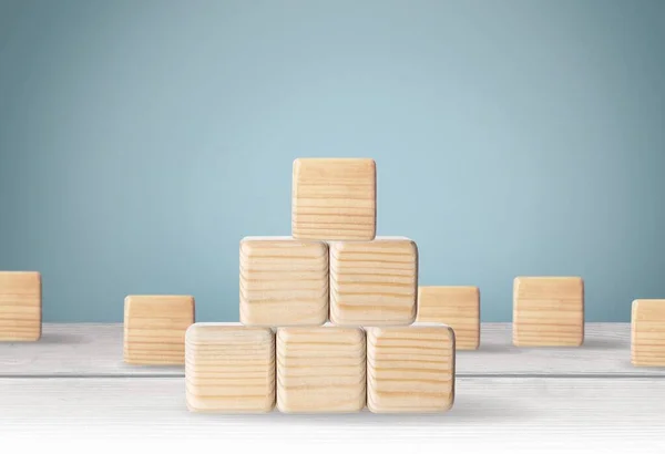 木製キューブブロック形状 最高のビジネスサービス評価顧客体験 — ストック写真