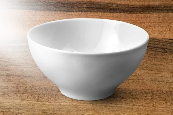 Порожня Біла Керамічна Чаша Кухонному Столі — стокове фото