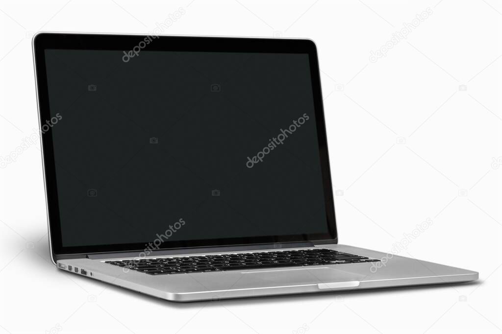 Laptop screen mockup digital device on a desk