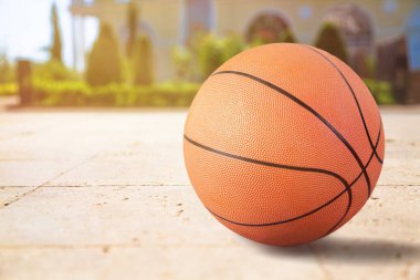 Basketbol turuncu top, spor konsepti.