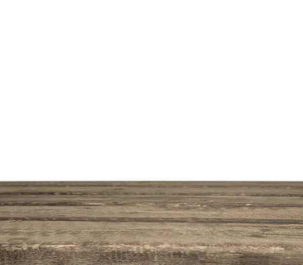 Tavolo Legno Vuoto Sfondo Bianco Montaggio Display Prodotto — Foto Stock