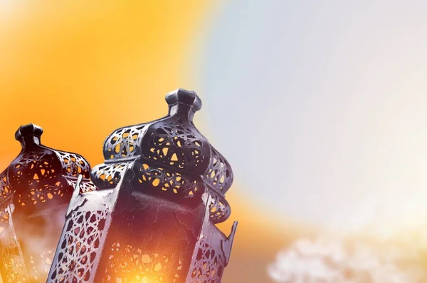 Ramadan Kareem Wenskaart Van Mooie Arabische Lantaarn — Stockfoto