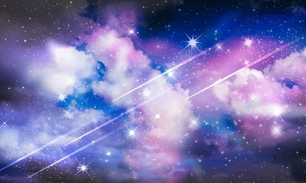 Space Night Sky Cloud Shiny Stars — Stock Photo, Image