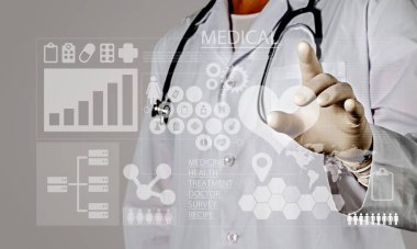 Bir doktorla tıbbi konsept. Hormonal terapi. İnsan sağlığı hormon dengesi.