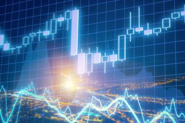 Grafikli küresel finans piyasası kavramı