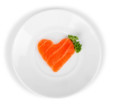 Taze somonun kalp şekli.