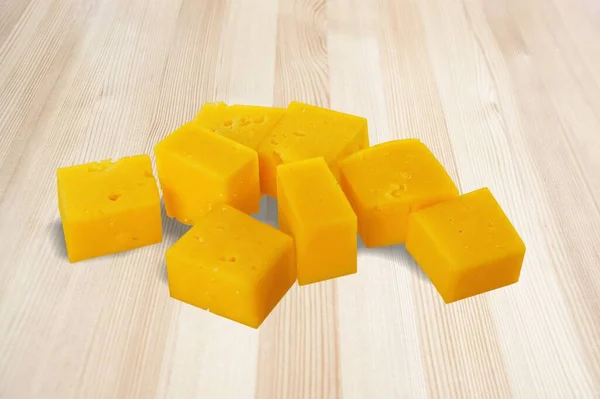 Čerstvé Chutné Zdravé Sýrové Kostky Set — Stock fotografie